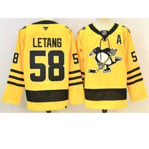 Adult Mens Kris Letang Gold Stitched Jersey